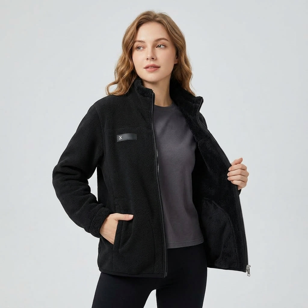 Dione | Women's Reversible Shaggy Jacket – Warm Printed Double-Sided Casual Outerwear