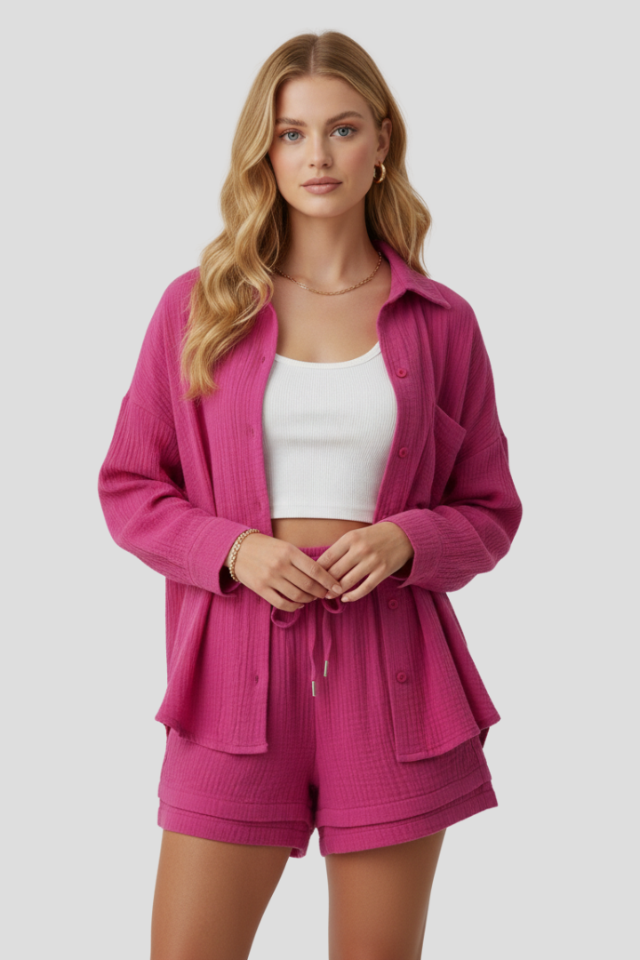 Elaina | Women’s Two-Piece Set – Relaxed Fit Lounge Set, Summer Co-Ord Outfit