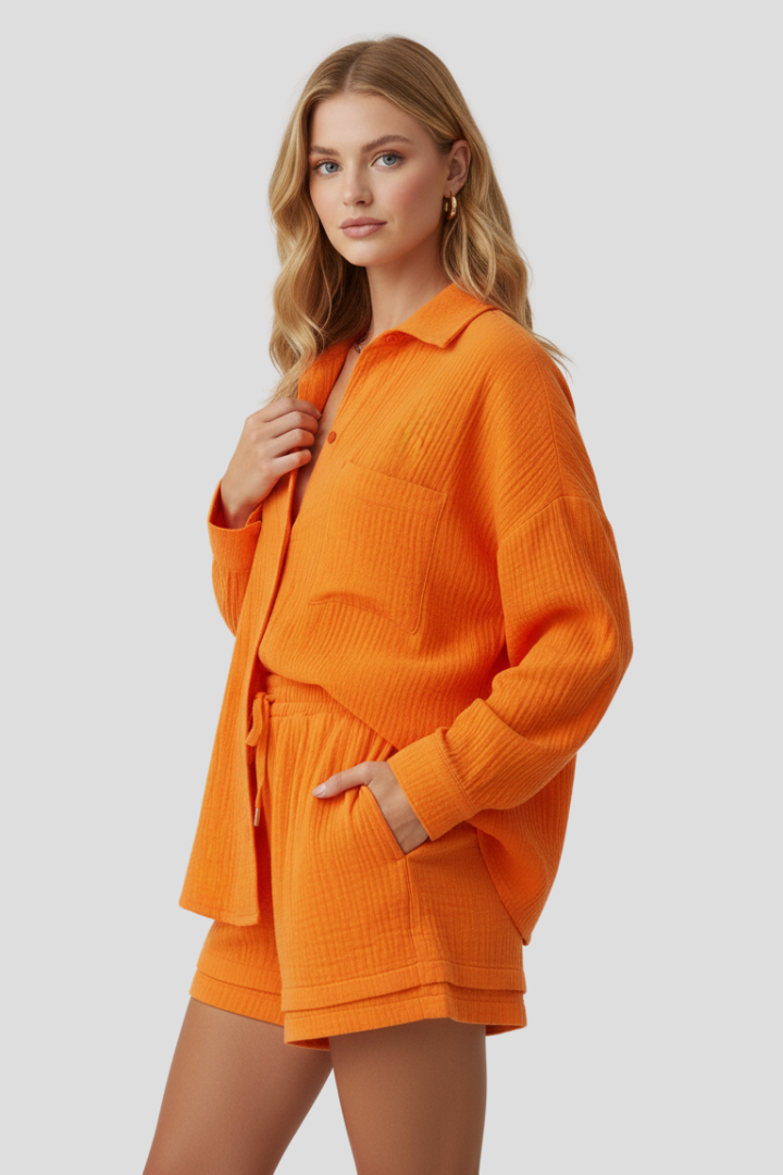 Elaina | Women’s Two-Piece Set – Relaxed Fit Lounge Set, Summer Co-Ord Outfit