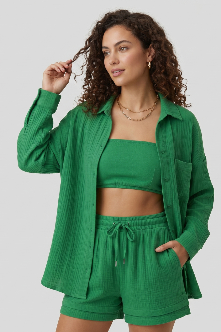 Elaina | Women’s Two-Piece Set – Relaxed Fit Lounge Set, Summer Co-Ord Outfit