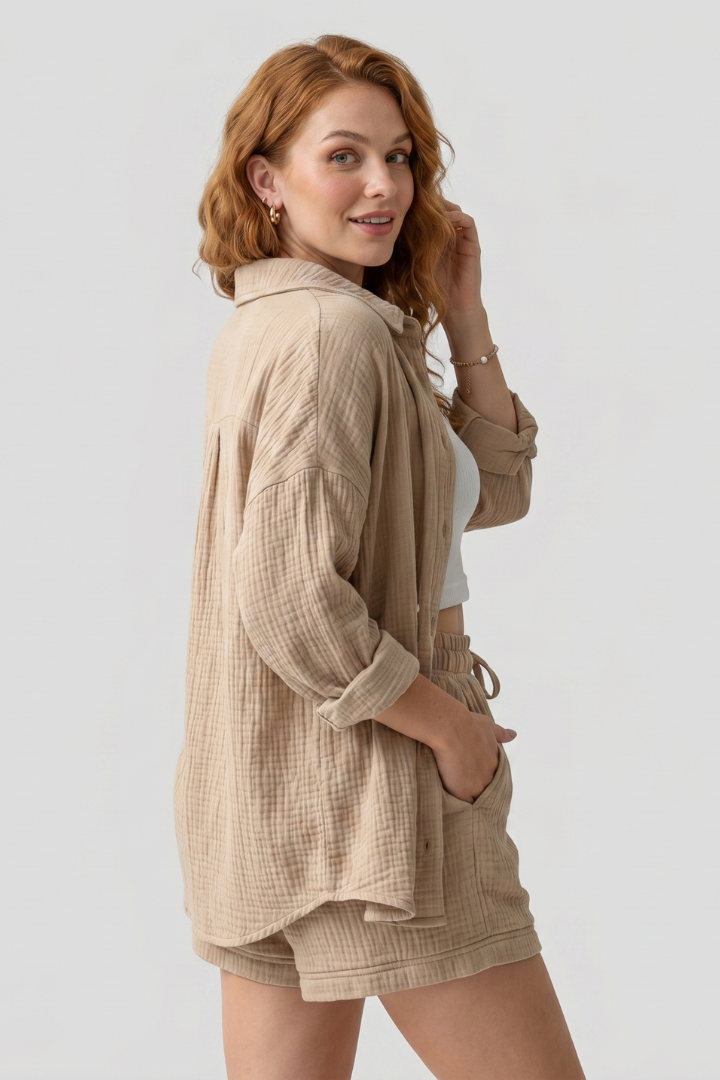 Elaina | Women’s Two-Piece Set – Relaxed Fit Lounge Set, Summer Co-Ord Outfit