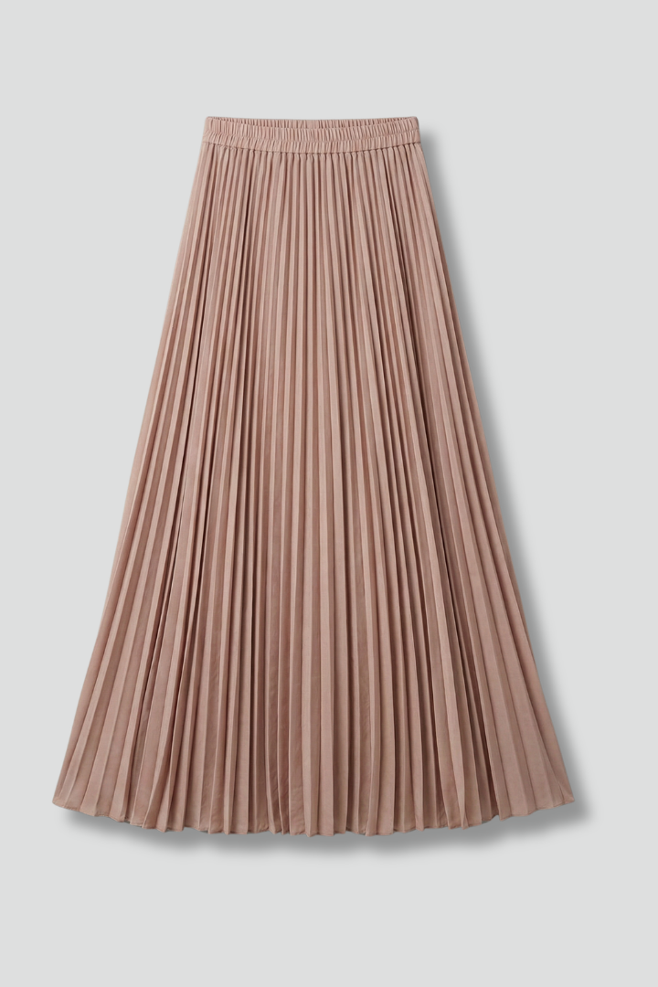 Elaria | Women’s Pleated Maxi Skirt – High-Waist Elastic Waistband