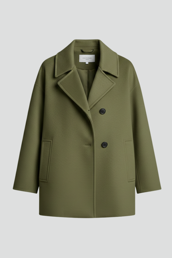 Elarose | Women’s Oversized Woven Coat – Classic Button Front