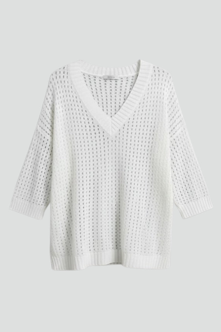 Elarova | Women’s V-Neck Hollow Out Blouse – Short Sleeve Scalloped Hem, Woven Top