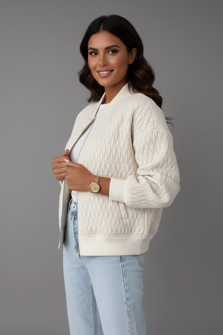 Elinor | Women's Casual Quilted Jacket – Zip-Up Bomber Coat