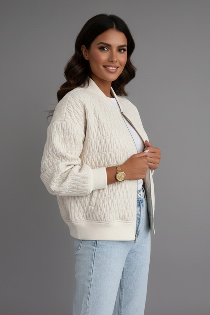 Elinor | Women's Casual Quilted Jacket – Zip-Up Bomber Coat