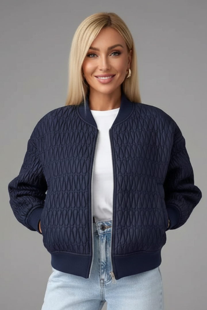 Elinor | Women's Casual Quilted Jacket – Zip-Up Bomber Coat