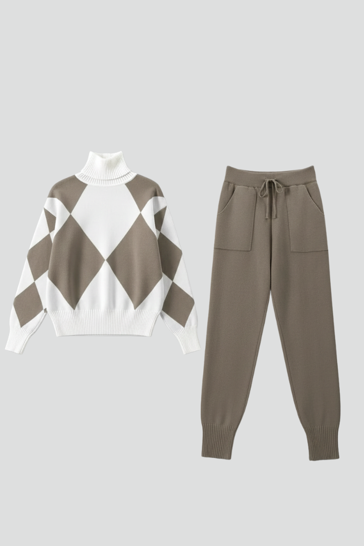 Ellis | Women's 2-Piece Knit Set – Long Sleeve Sweater & Straight-Leg Pants