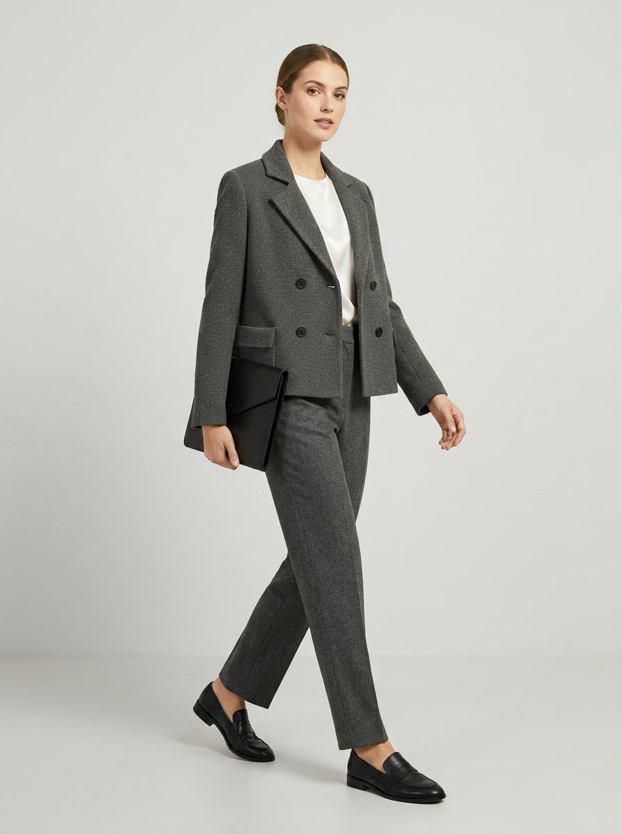 Elorissa | Women’s Knit Blazer, Lapel Neck, Button Front