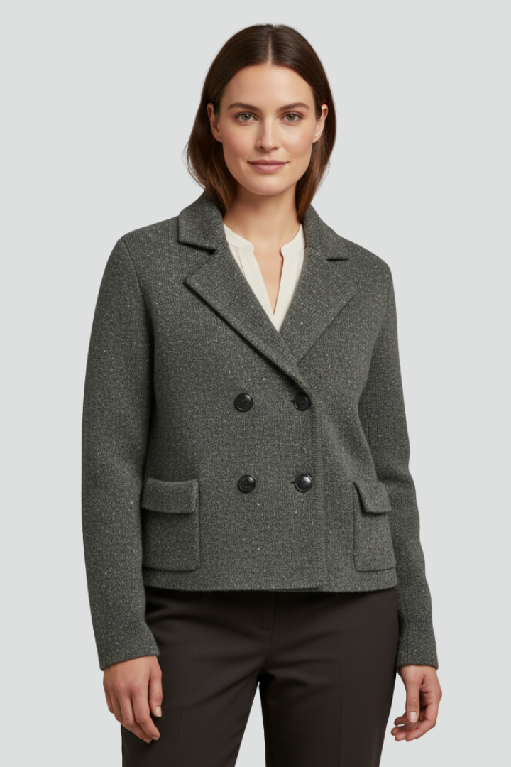 Elorissa | Women’s Knit Blazer, Lapel Neck, Button Front