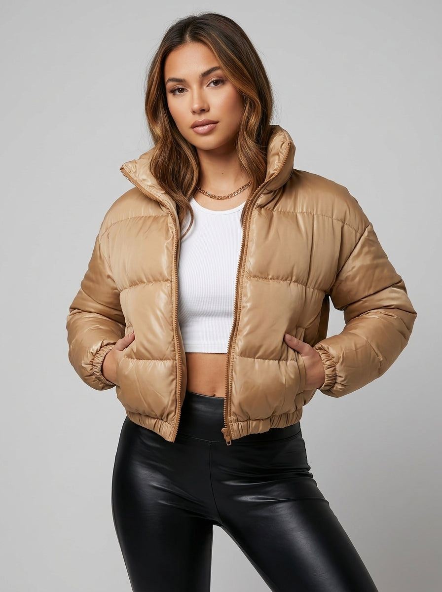 Elsinora | Women's Y2K Cropped Jacket, Slim-Fit Long Sleeve Zip-Up Top
