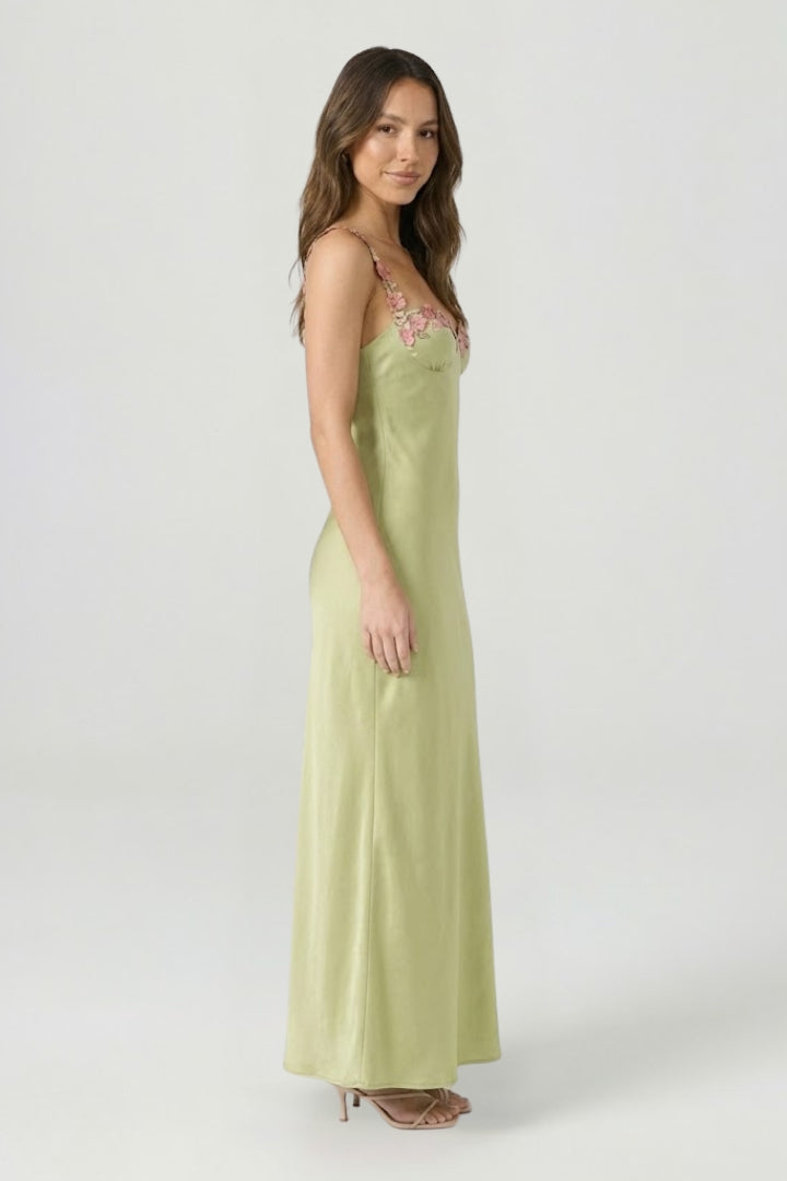 Elvoria | Women’s Floral Embroidered Maxi Dress – Sleeveless Fitted Bodycon Long Dress