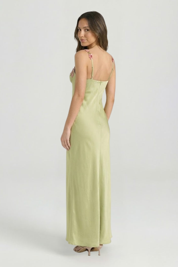 Elvoria | Women’s Floral Embroidered Maxi Dress – Sleeveless Fitted Bodycon Long Dress