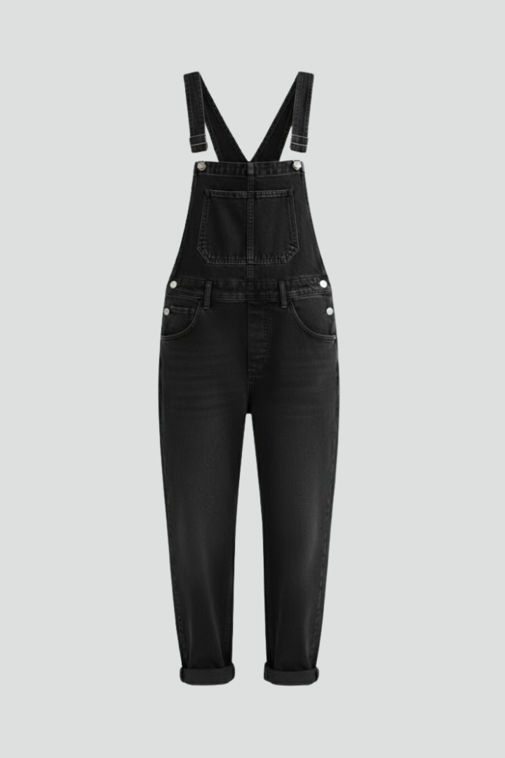 Elya | Women’s Loose Fit Denim Jumpsuit with Pockets & Straight Leg, Casual Denim Overall