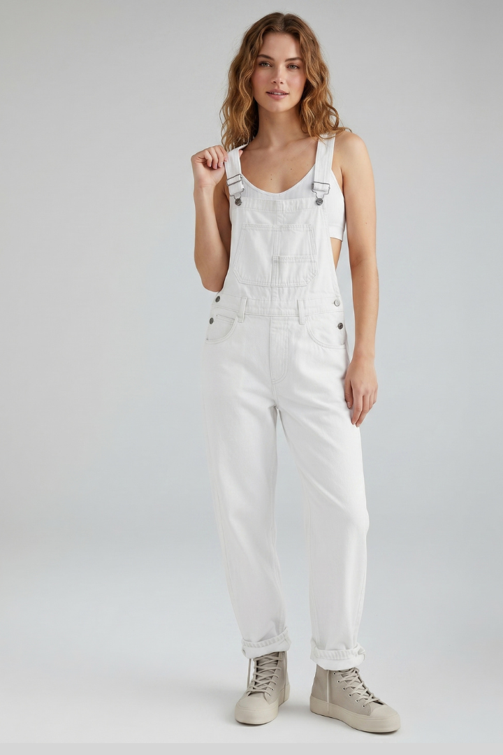Elya | Women’s Loose Fit Denim Jumpsuit with Pockets & Straight Leg, Casual Denim Overall