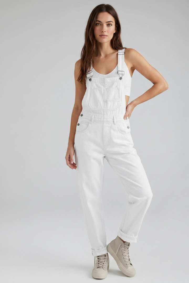 Elya | Women’s Loose Fit Denim Jumpsuit with Pockets & Straight Leg, Casual Denim Overall