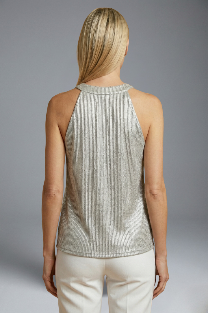 Emmalyn | Women's Sleeveless Halter Top – Round Neck Fitted Tank Blouse in Soft Polyester Blend