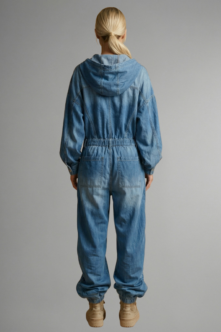 Emory | Women's Full-Length Hooded Jumpsuit with Pockets and Long Sleeves