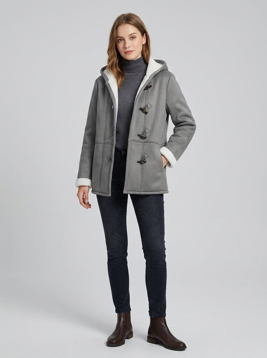 Eudora | Women’s Hooded Coat – Toggle Fastening, Lined Interior & Long Sleeves