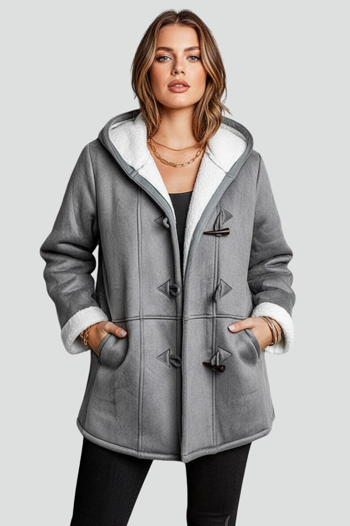Eudora | Women’s Hooded Coat – Toggle Fastening, Lined Interior & Long Sleeves