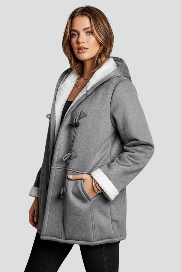 Eudora | Women’s Hooded Coat – Toggle Fastening, Lined Interior & Long Sleeves