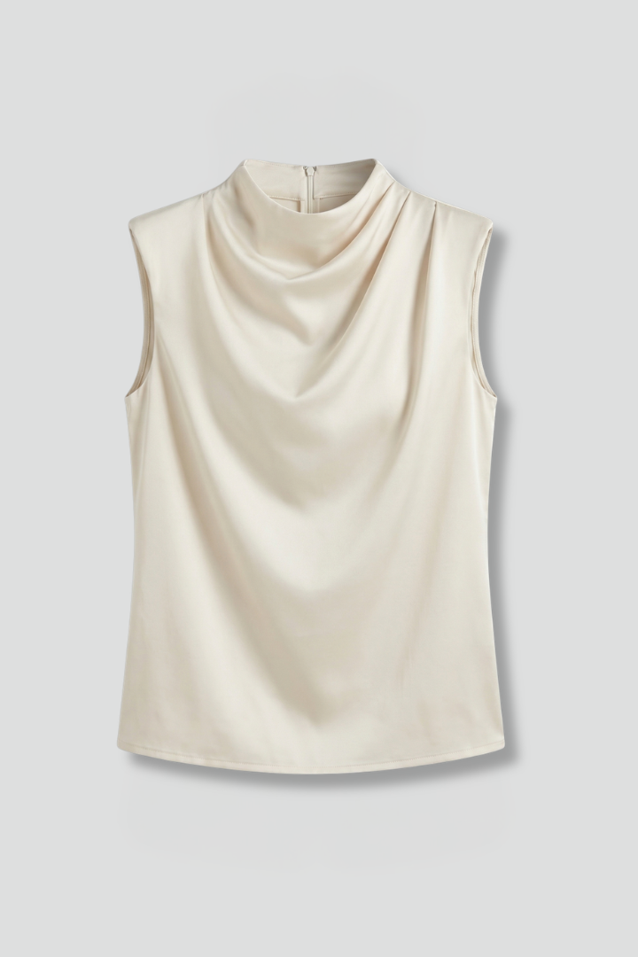 Evadne | Women’s Sleeveless Blouse – Lightweight Relaxed Fit Top with Round Neck