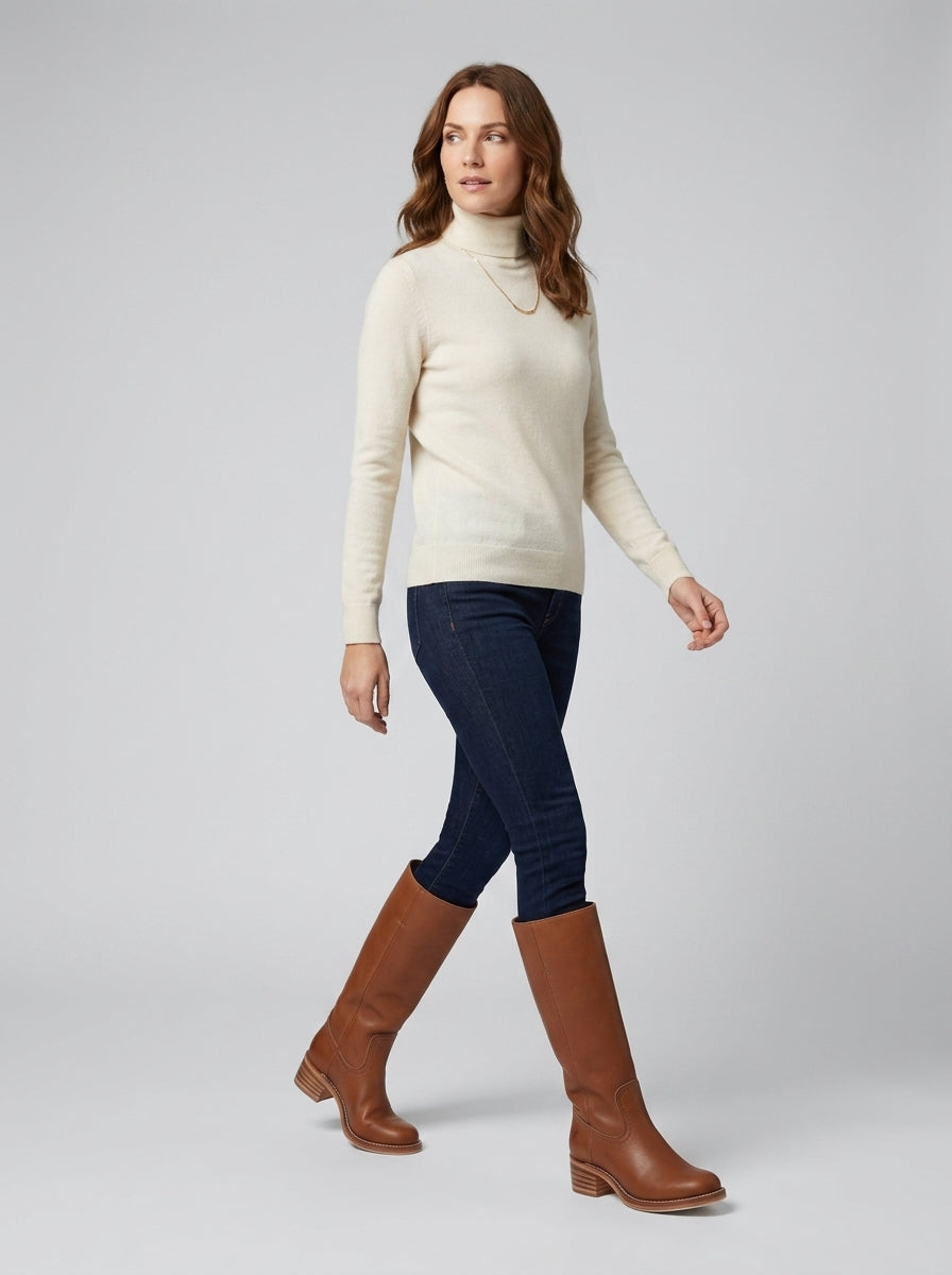 Evarielle | Women’s Knee-High Boots with Round Toe, Block Heel & Sleek Shaft
