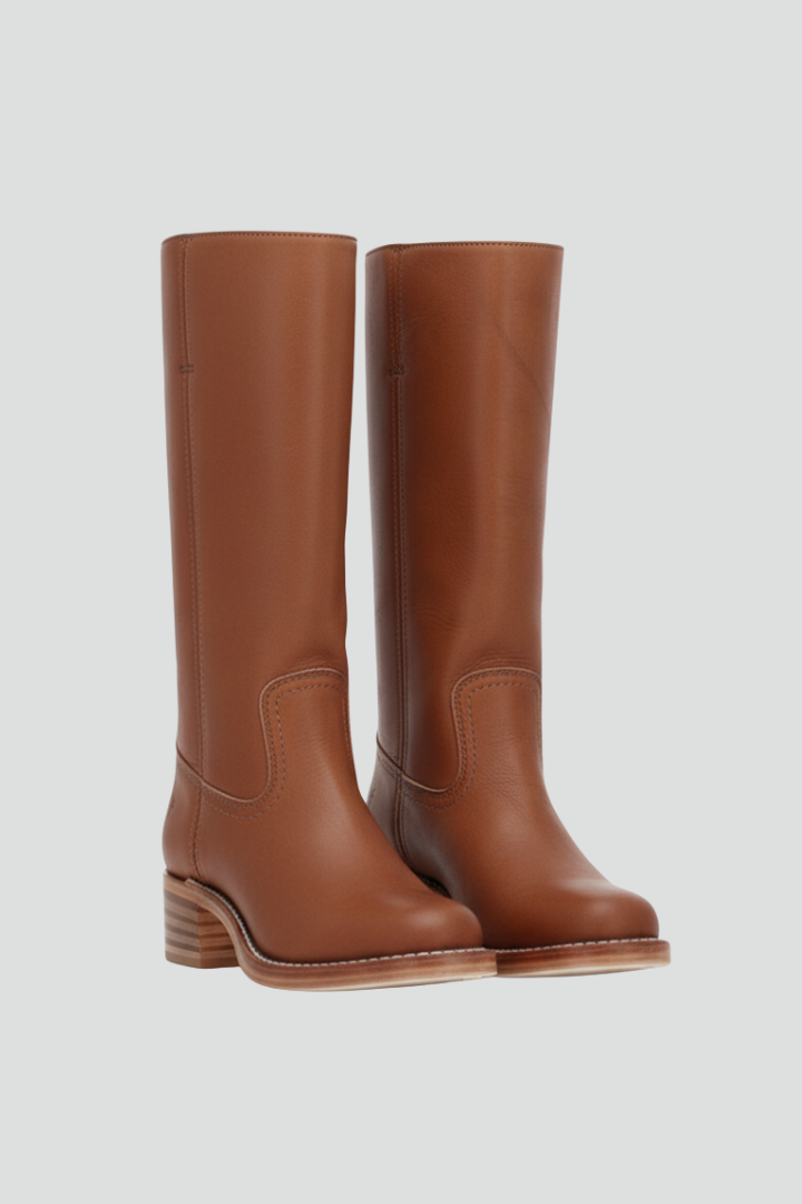 Evarielle | Women’s Knee-High Boots with Round Toe, Block Heel & Sleek Shaft