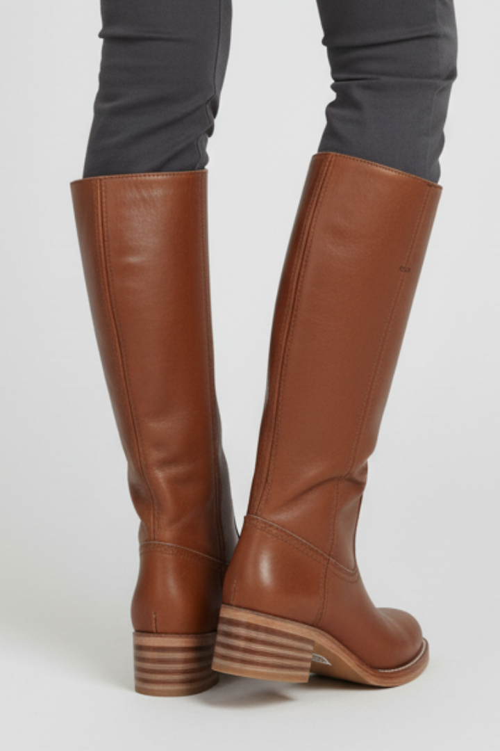 Evarielle | Women’s Knee-High Boots with Round Toe, Block Heel & Sleek Shaft