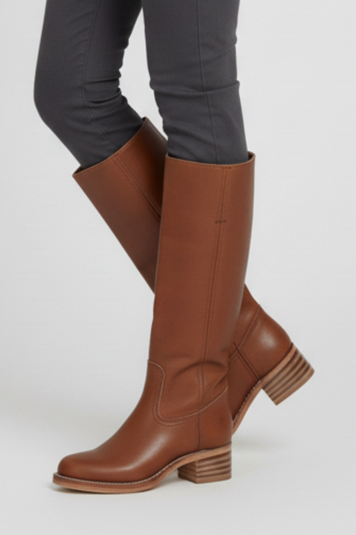 Evarielle | Women’s Knee-High Boots with Round Toe, Block Heel & Sleek Shaft