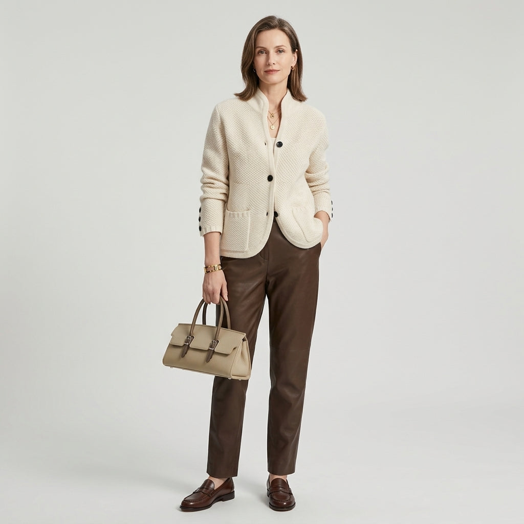 Fabiola | Luxury Women's Vest – Cashmere Cardigan with Button Closure & Pockets