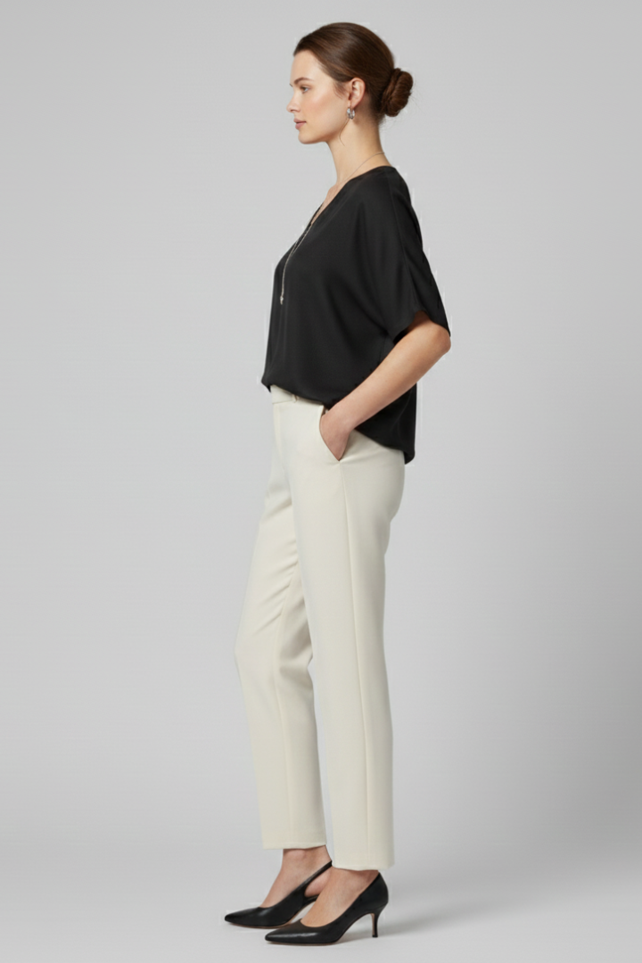 Faevia | Women's Minimalist Oversized Blouse – Loose Fit Casual Long Sleeve Top