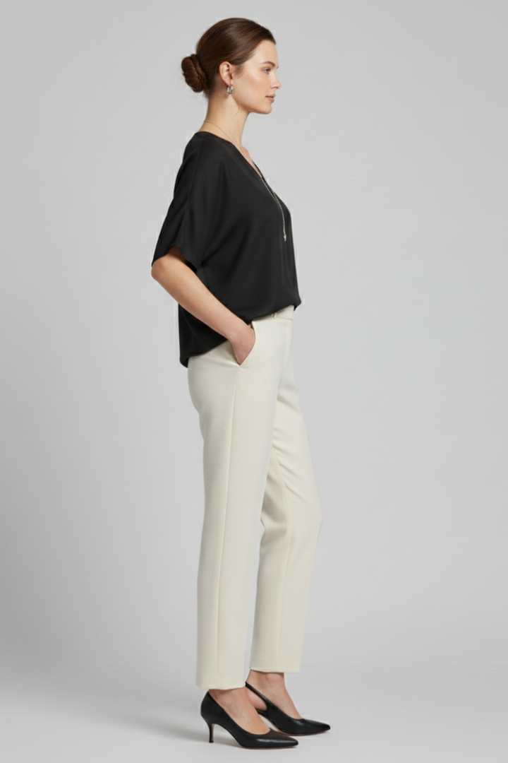 Faevia | Women's Minimalist Oversized Blouse – Loose Fit Casual Long Sleeve Top