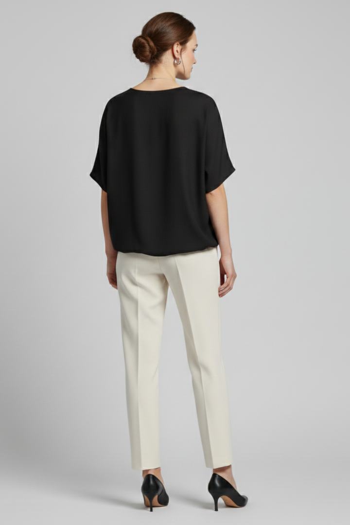 Faevia | Women's Minimalist Oversized Blouse – Loose Fit Casual Long Sleeve Top