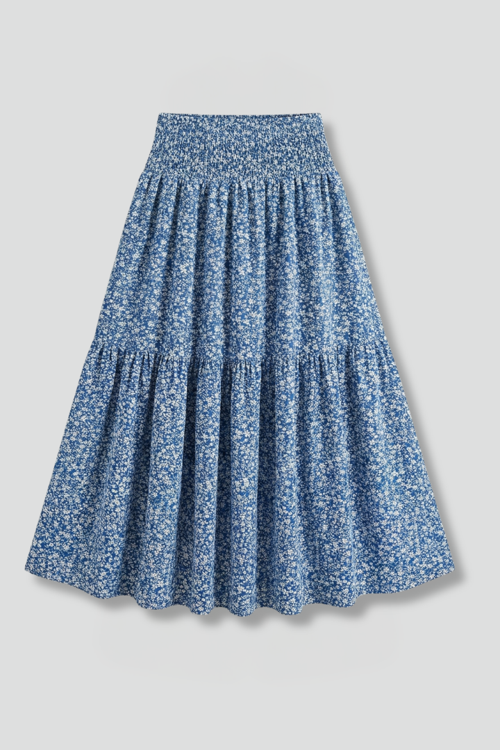 Faylinn | Women’s Floral Skirt – Elastic Waist Pull-On Midi Skirt