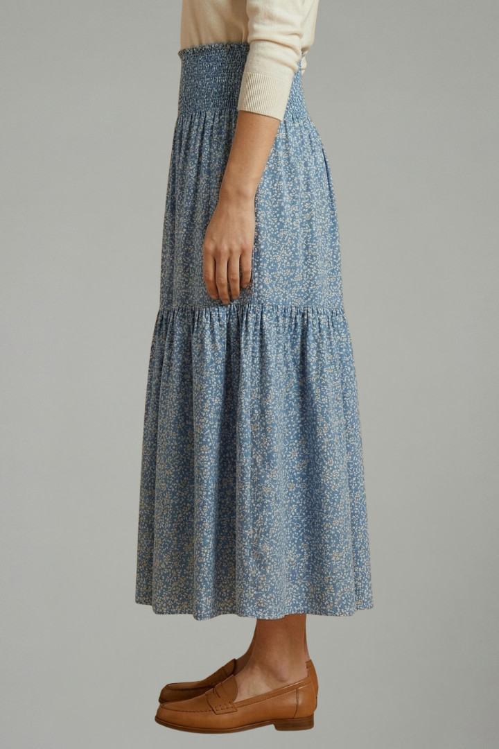 Faylinn | Women’s Floral Skirt – Elastic Waist Pull-On Midi Skirt