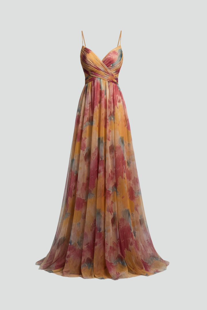 Fina | Women's V-Neck Maxi Dress – Elegant Sleeveless Backless Evening Dress