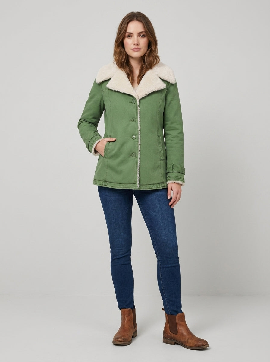 Freesia | Women’s Textured Jacket with Turn-Down Collar