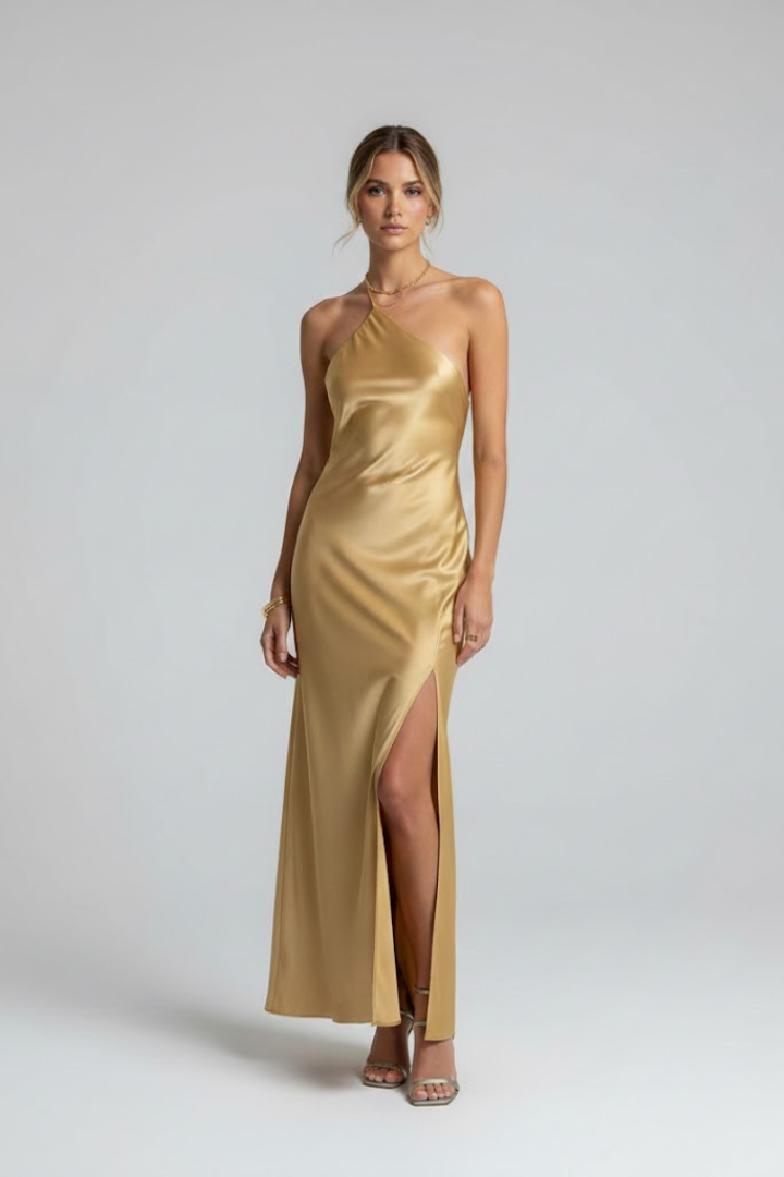 Galessia | Women’s Maxi Dress Asymmetric Neckline Sleeveless Side Slit