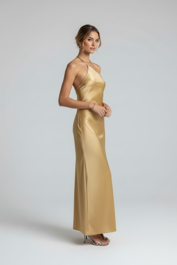 Galessia | Women’s Maxi Dress Asymmetric Neckline Sleeveless Side Slit