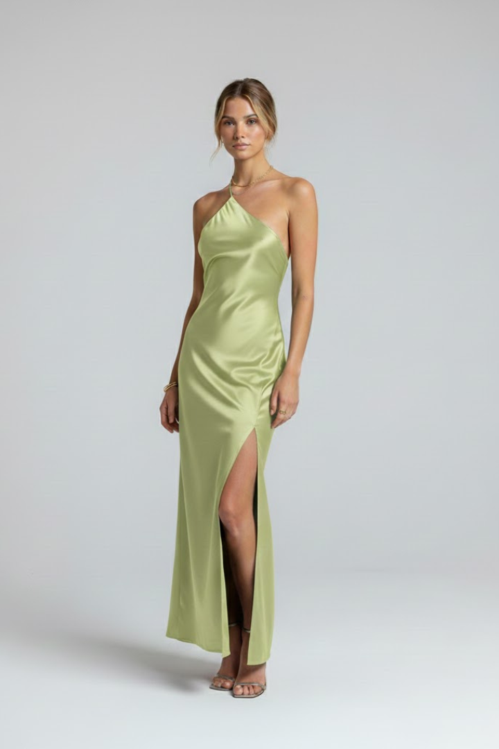 Galessia | Women’s Maxi Dress Asymmetric Neckline Sleeveless Side Slit