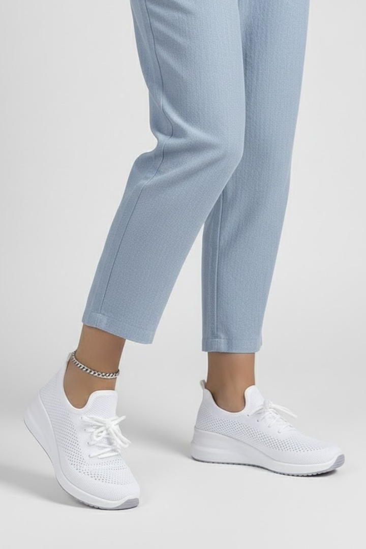 Gelya | Women Knit Sneakers - Lace-Up Low Top, Casual Walking Shoes