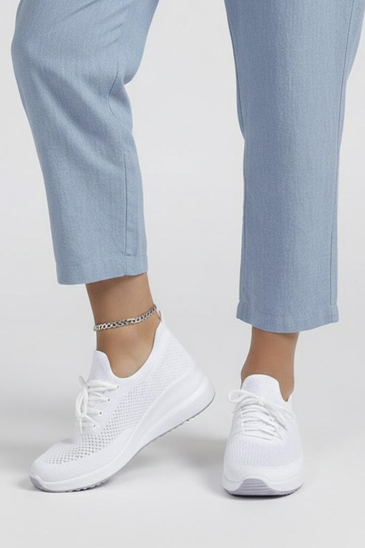 Gelya | Women Knit Sneakers - Lace-Up Low Top, Casual Walking Shoes