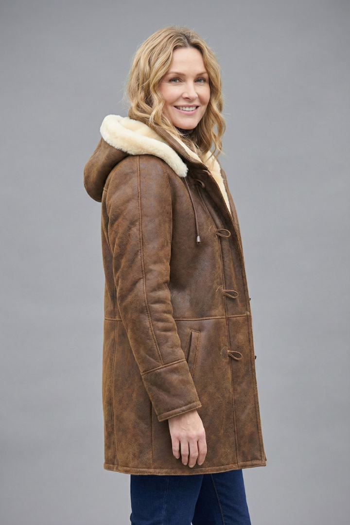 Genevieve | Women’s Winter Coat with Hood, Toggle Fastening, Straight Fit & Welt Pockets