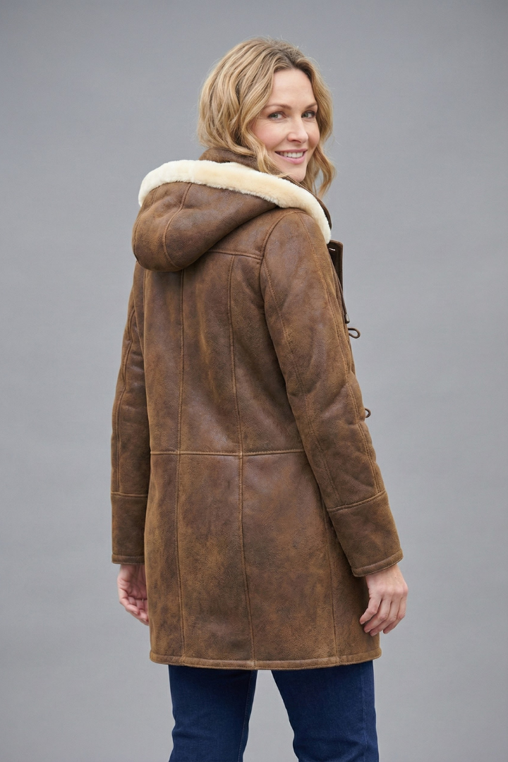Genevieve | Women’s Winter Coat with Hood, Toggle Fastening, Straight Fit & Welt Pockets
