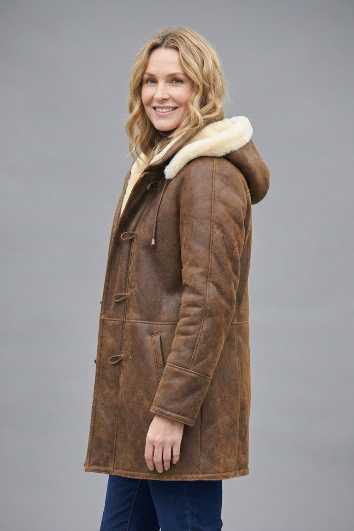 Genevieve | Women’s Winter Coat with Hood, Toggle Fastening, Straight Fit & Welt Pockets