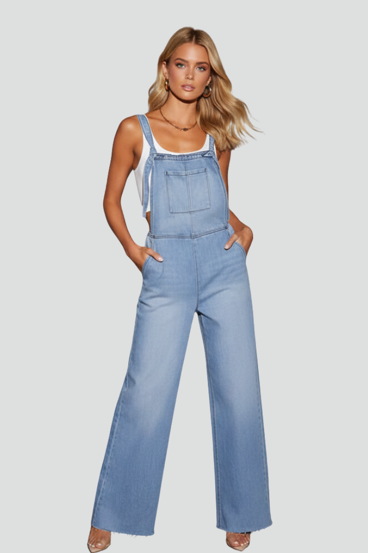 Gianna | Women’s Wide Leg Jumpsuit - Adjustable Straps, Sleeveless Full Length Overalls