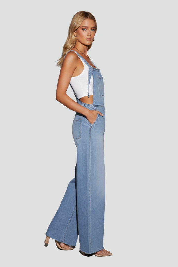Gianna | Women’s Wide Leg Jumpsuit - Adjustable Straps, Sleeveless Full Length Overalls