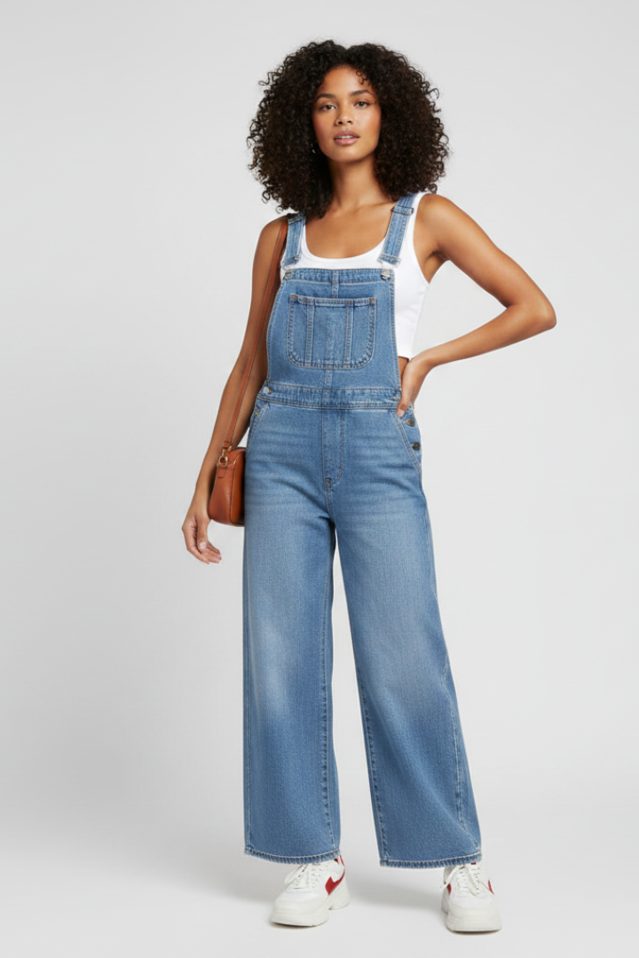Gianna | Women’s Wide Leg Jumpsuit - Adjustable Straps, Sleeveless Full Length Overalls