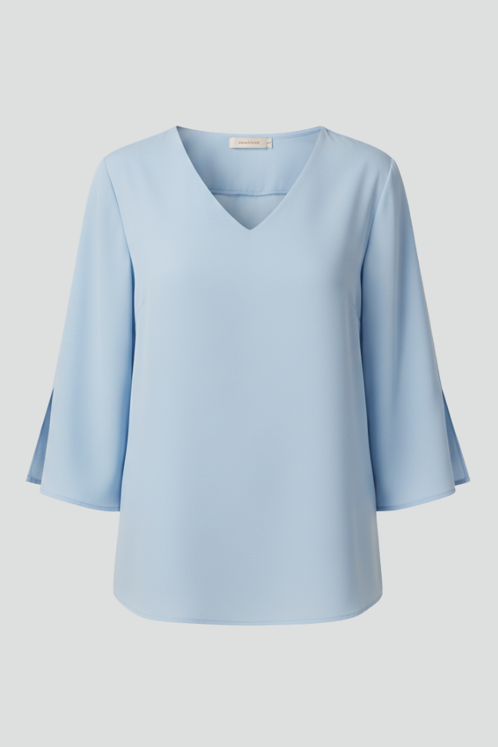 Gila | Women's V-Neck Short Sleeve Blouse – Casual Loose Fit Top